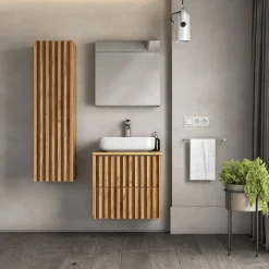 Swiss Aqua Technologies Meuble de salle de bain haut SAT Delano chêne mat (DELANOV35DD)