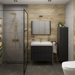 Swiss Aqua Technologies Meuble de salle de bain haut SAT Delano 34x125x36 cm noir (DELANOV35CD)
