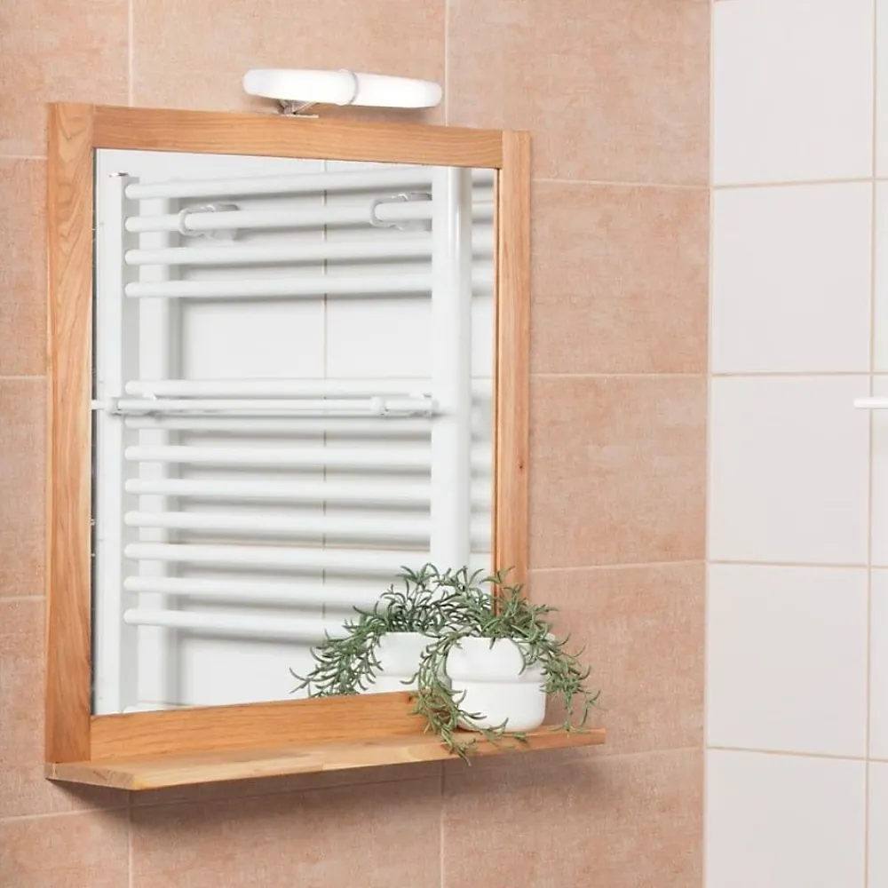 Swiss Aqua Technologies Miroir avec étagère Naturel Home 60x61,5 cm, bois (HOMEZRC)