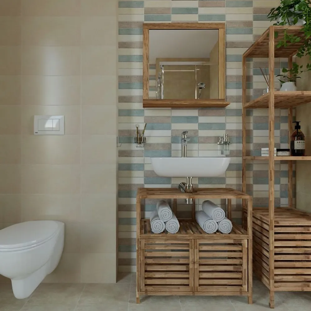 Swiss Aqua Technologies Miroir avec étagère Naturel Home 60x61,5 cm, bois (HOMEZRC)