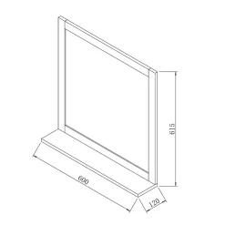 Swiss Aqua Technologies Miroir avec étagère Naturel Home 60x61,5 cm, bois (HOMEZRC)