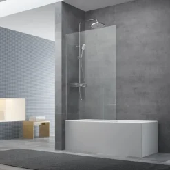 Pare-Baignoire| Swiss Aqua Technologies Pare-baignoire fixe en verre, 150x80cm, Chrome (SIKOVZPEV150)
