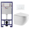 Wc Suspendu|Swiss Aqua Technologies Pack WC Bâti-support Autoportant + WC sans bride SAT + Abattant SoftClose