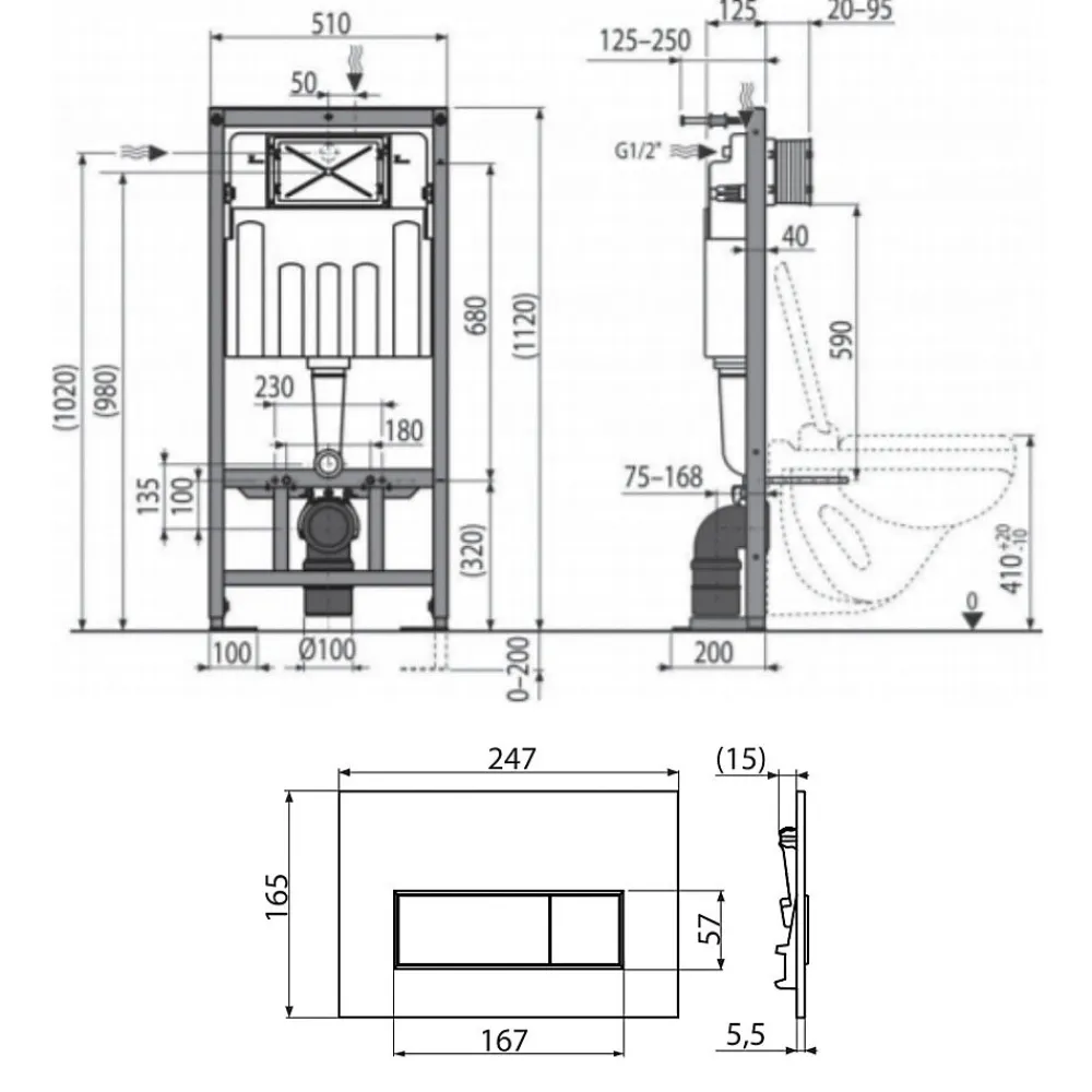 Wc Suspendu|Swiss Aqua Technologies Pack WC Bâti-support Autoportant + WC sans bride SAT + Abattant SoftClose