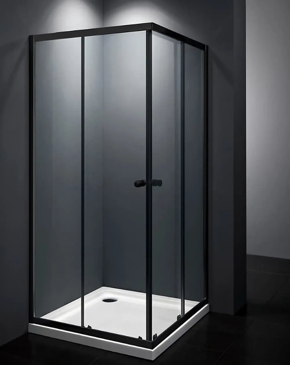 Paroi De Douche|Porte De Douche|Swiss Aqua Technologies SAT PROJECT Douche 90x90cm coulissante avec profilé noir mat (SATPROMUQ90CT)