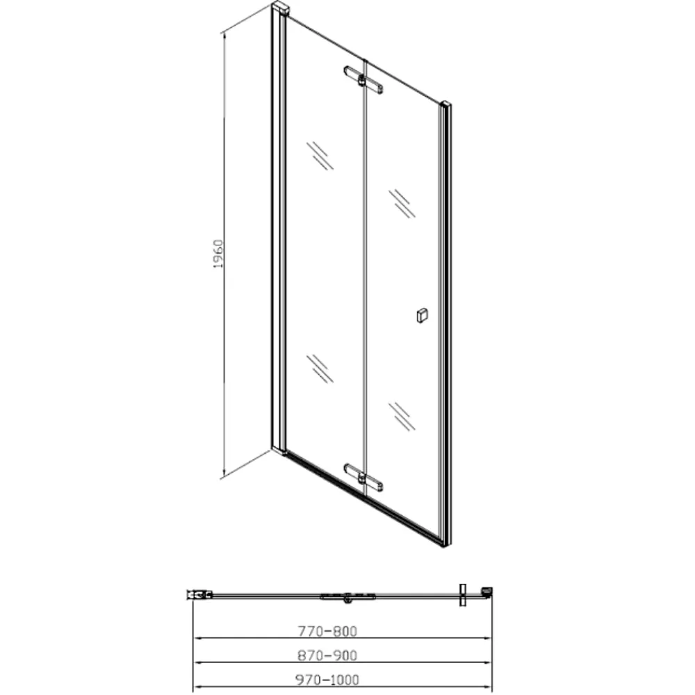 Swiss Aqua Technologies SK Porte de douche 100x196cm pliante anticalcaire avec profilé chrome brillant (SATSK100NIKA)