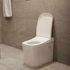 Wc À Poser|Swiss Aqua Technologies Ultimax WC hybride avec réservoir intégré et abattant frein de chute (SATOFSHFS3)