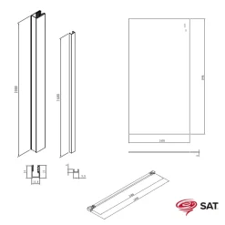 Paroi De Douche|Swiss Aqua Technologies Walk-in 110x200cm paroi Crystal Glass 8 mm anticalcaire+bras et profilés chrome brillant SATBWI110PR