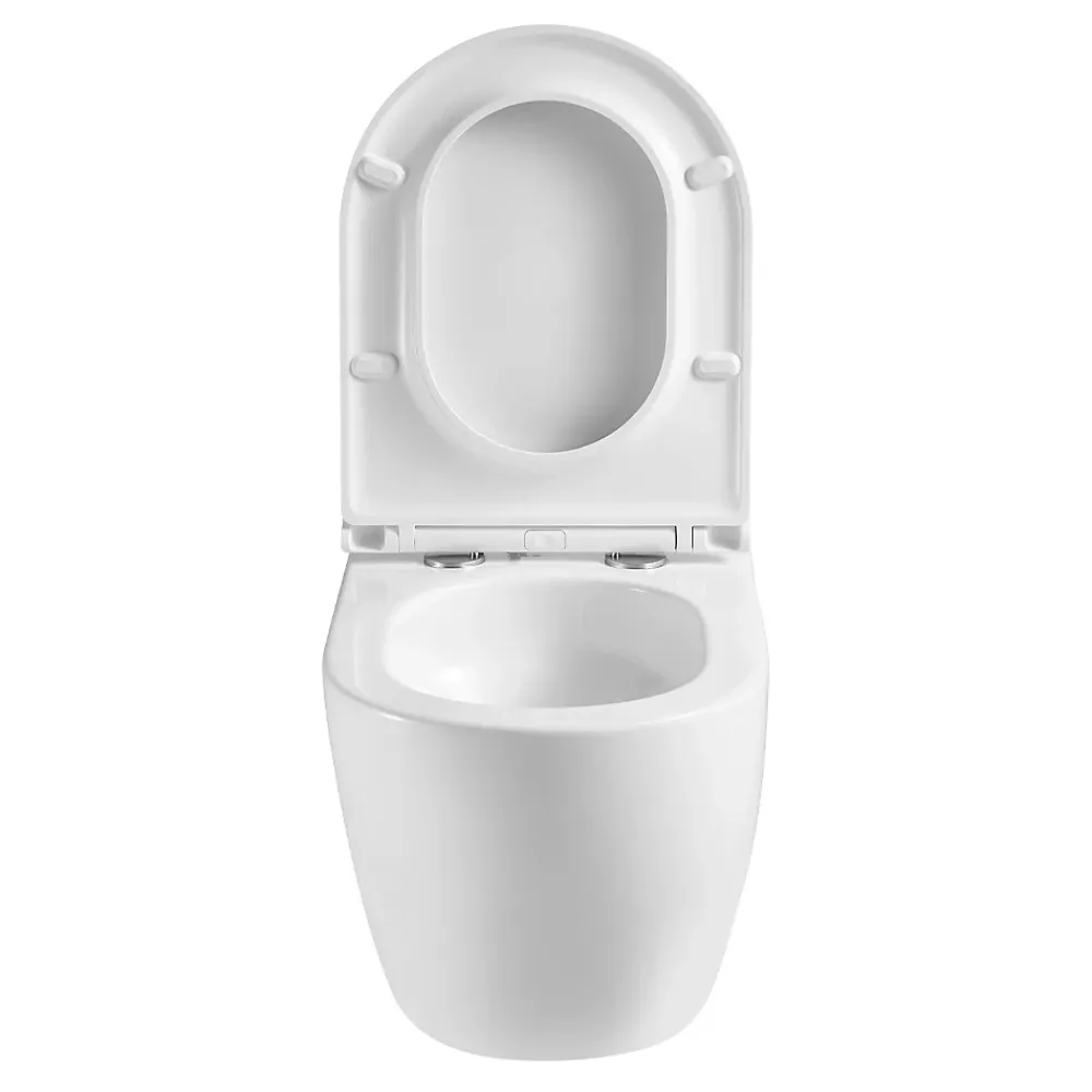 Wc Suspendu|Swiss Aqua Technologies WC suspendu sans bride Tornado Quiet et fixations invisibles, abattant frein de chute (SAT67010RTORP)