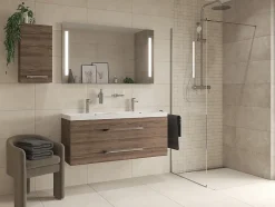 Swiss Aqua Technologies Walk-in 120x200cm Paroi en verre Crystal Glass 8 mm anticalcaire, avec bras et profilés chrome brillant
