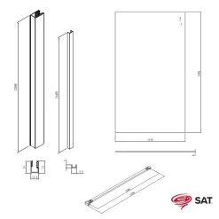 Swiss Aqua Technologies Walk-in 120x200cm Paroi en verre Crystal Glass 8 mm anticalcaire, avec bras et profilés chrome brillant