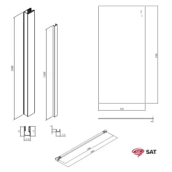 Swiss Aqua Technologies Walk-in 100x200cm paroi Crystal Glass 8mm anticalcaire+bras et profilés noir mat (SATBWI100PRC)