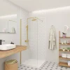 Paroi De Douche|Swiss Aqua Technologies Walk-in 80x200cm Paroi en verre Crystal Glass 8 mm anticalcaire, avec bras et profilés or (SATBWI80PRZ)