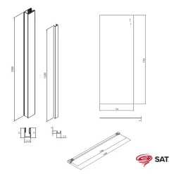 Paroi De Douche|Swiss Aqua Technologies Walk-in 80x200cm Paroi en verre Crystal Glass 8 mm anticalcaire, avec bras et profilés or (SATBWI80PRZ)