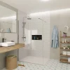 Paroi De Douche|Swiss Aqua Technologies Walk-in 140x200cm Paroi en verre Crystal Glass 8 mm anticalcaire, avec bras et profilés chrome brillant