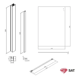 Paroi De Douche|Swiss Aqua Technologies Walk-in 140x200cm Paroi en verre Crystal Glass 8 mm anticalcaire, avec bras et profilés chrome brillant