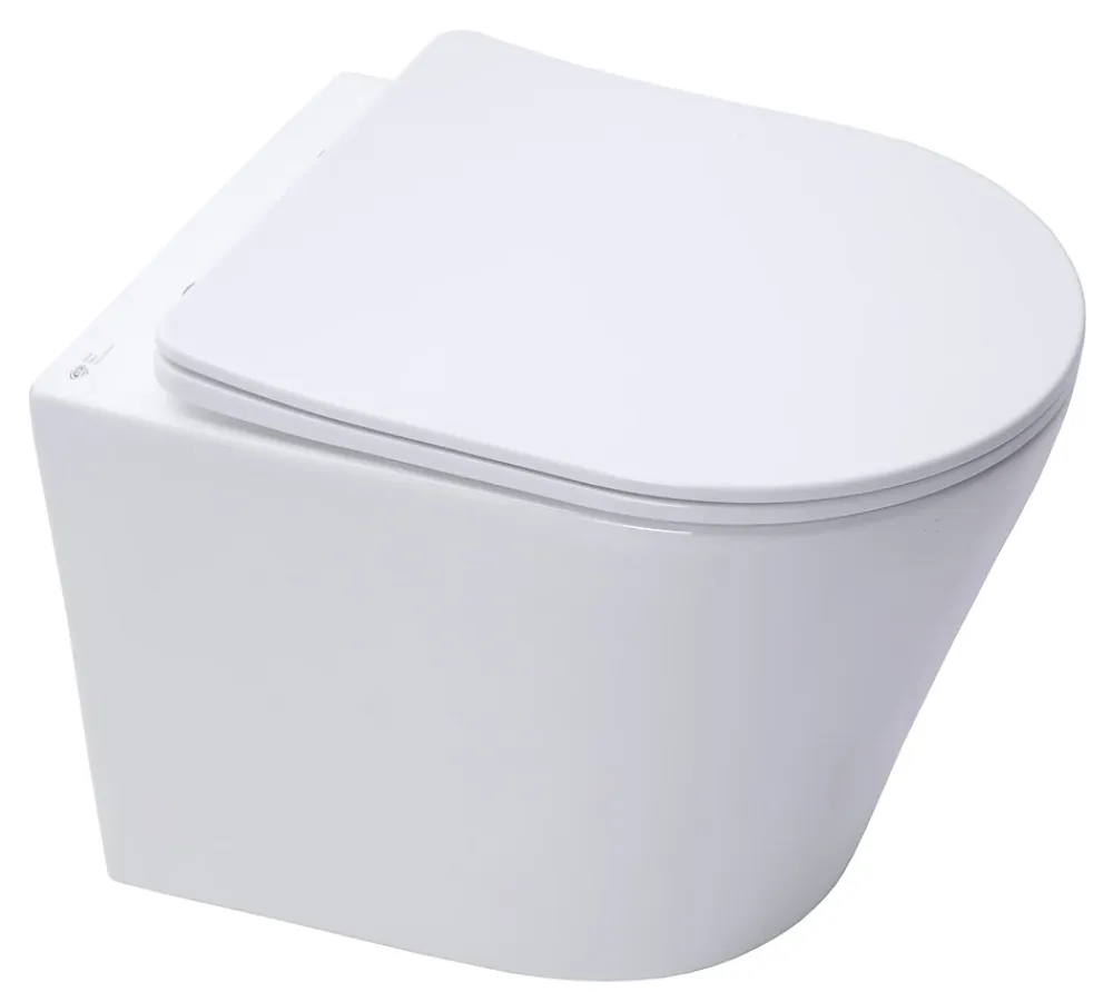 Wc Suspendu|Swiss Aqua Technologies WC suspendu Infinitio sans bride et fixations invisibles + abattant frein de chute (SATINF010RREXP)