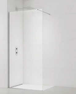 Swiss Aqua Technologies Walk-in 90x200cm Paroi Crystal Glass 8mm anticalcaire+bras&profilés chrome brillant (SATBWI90PR)