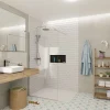 Swiss Aqua Technologies Walk-in 100x200cm paroi en verre Crystal Glass 8 mm anticalcaire, avec bras et profilés chrome brillant