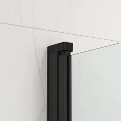 Swiss Aqua Technologies 150x80 cm Pare-baignoire pivotant en verre, orientation gauche et droite, noir (SATVZUNIKCT80)