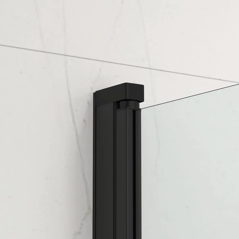 Swiss Aqua Technologies 150x80 cm Pare-baignoire pivotant en verre, orientation gauche et droite, noir (SATVZUNIKCT80)
