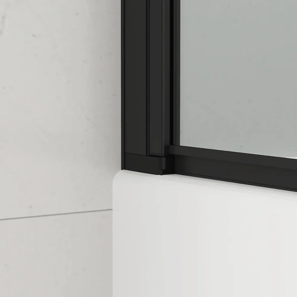 Swiss Aqua Technologies 150x80 cm Pare-baignoire pivotant en verre, orientation gauche et droite, noir (SATVZUNIKCT80)