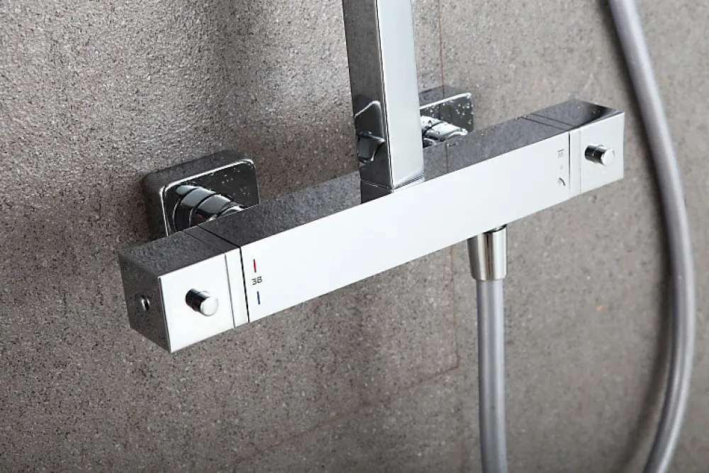 Bernstein Système de douche thermostatique 3011 Basic avec douchette à main - Sans tête (de douche), Sans tête (de douche)