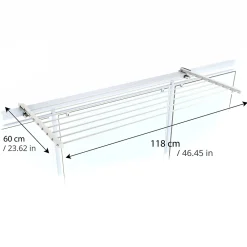 Etendoir À Linge|Foxydry Système rabattable blanc pour rambarde 118x63x8 cm Duo
