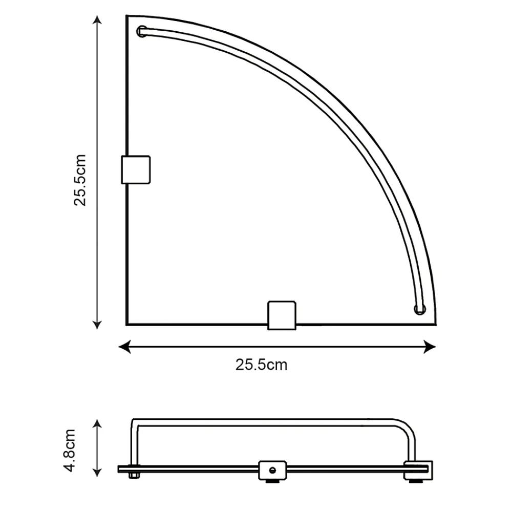 Etagère Salle De Bains|GoodHome Tablette d’angle murale en verre et acier chromé Alessano