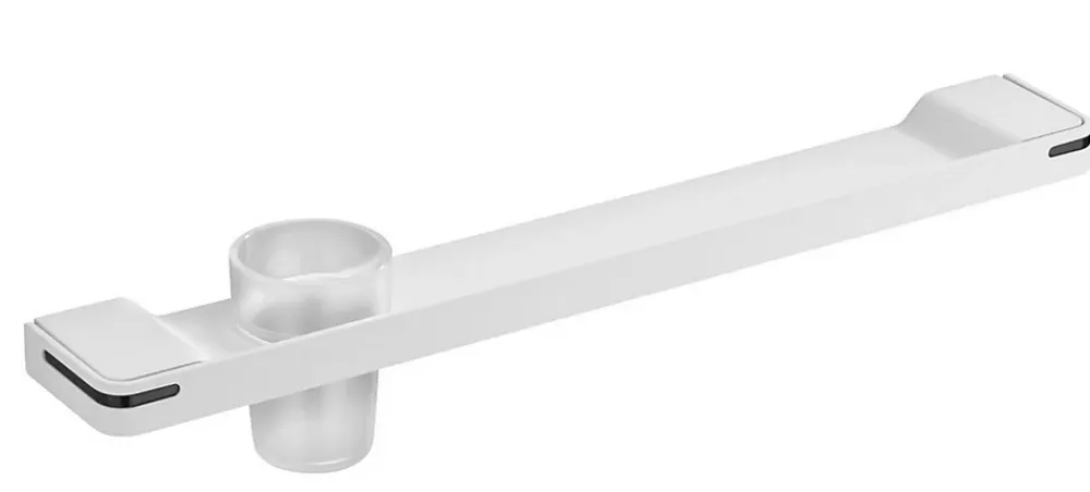 Pellet Tablette de lavabo porte verre ALUR - Coloris : Noir mat