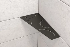 Schluter Tablette murale de douche SHELF- E- S3 - CURVE - inox brossé - 62 x 295 x 154 mm