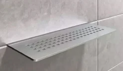Schluter Tablette murale de douche Shelf-W-S1 - Coloris: inox brossé - En acier inoxydable - Dimensions: 300 x 115 mm - Modèle : floral