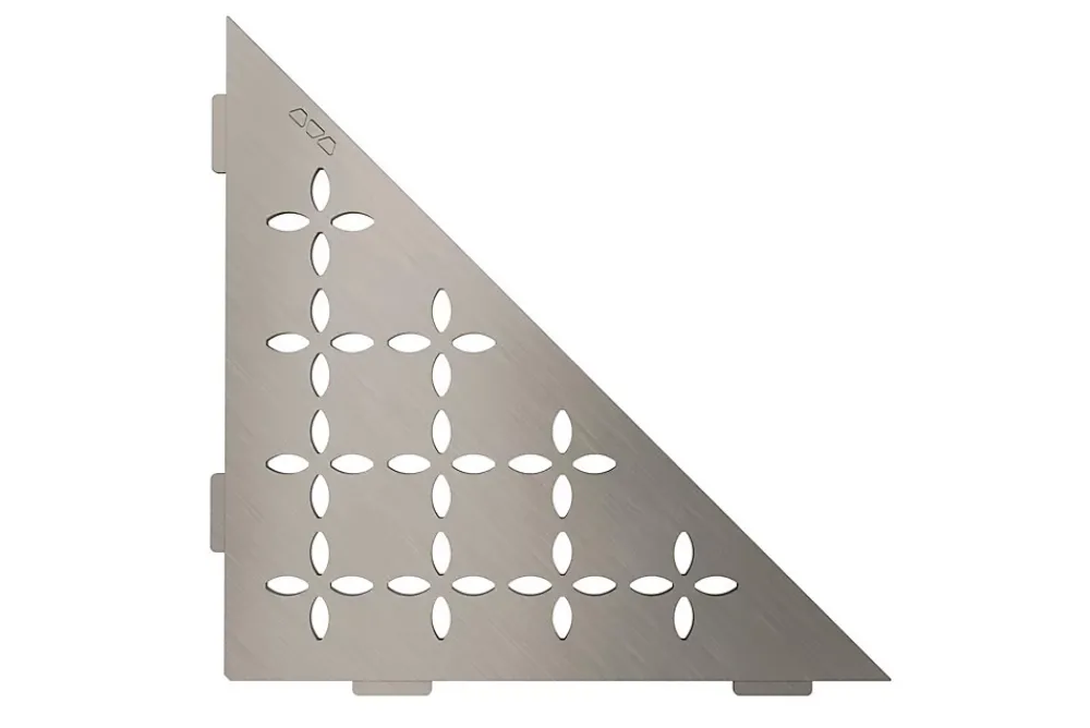 Etagère Salle De Bains|Schluter Tablettes d'angle de douche Shelf- E-S1 - CURVE - Acier inoxydable inox brossé - 210 x 210 mm