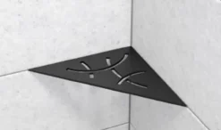 Schluter Tablettes d'angle de douche Shelf- E-S1 - FLORAL - Acier inoxydable inox brossé - 210 x 210 mm