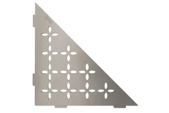 Schluter Tablettes d'angle de douche Shelf- E-S1 - FLORAL - Acier inoxydable inox brossé - 210 x 210 mm