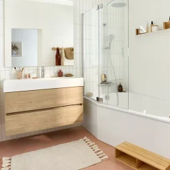 Jacob Delafon Tablier bain douche Bastille installation en niche blanc mat