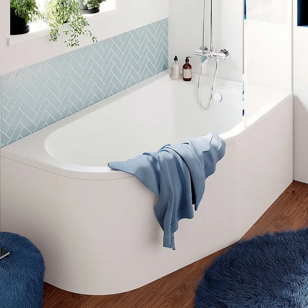 GoodHome Tablier de baignoire asymétrique frontal 160x95 cm Cavally