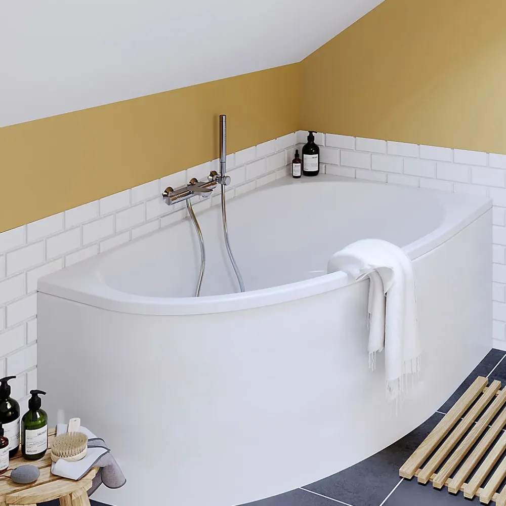 Tablier Et Habillage De Baignoire| Tablier de baignoire d'angle Horyn L. 150 cm x l. 90 cm blanc