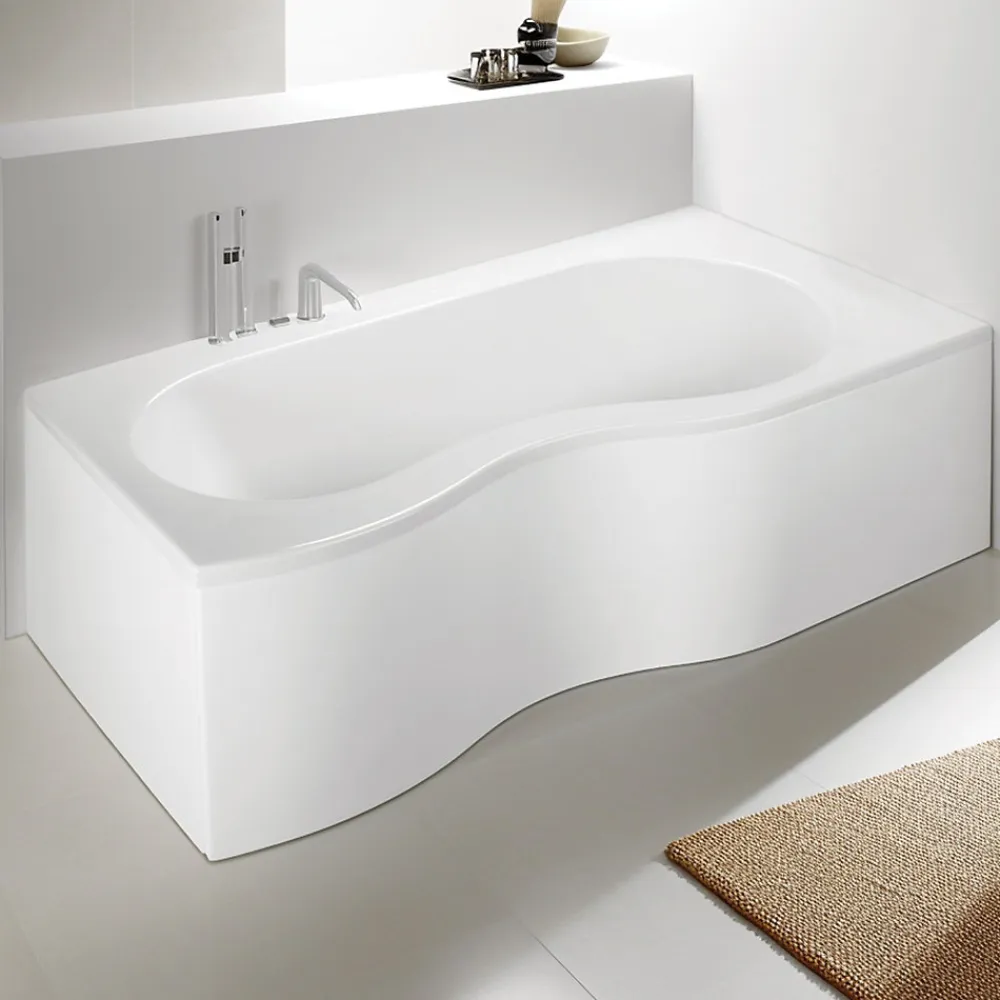 Tablier Et Habillage De Baignoire|Valentin Tablier de baignoire frontal blanc 180 x 90 cm pour baignoire Folk,