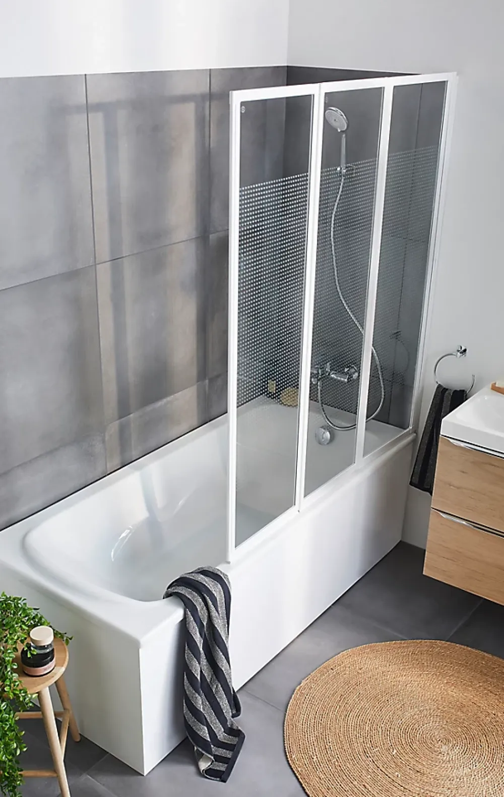 Allibert Tablier de baignoire l.180 cm, Clips