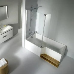 Jacob Delafon Tablier pour baignoire Neo installation en angle blanc mat