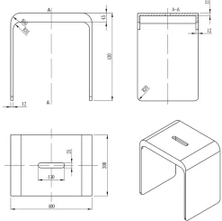 Siège De Douche|Bernstein Tabouret de Douche antidérapant, Chaise Salle de Bain Fonte minérale - Blanc Mat - 43x30x43cm - Max 120kg, Waterproof - PB4006
