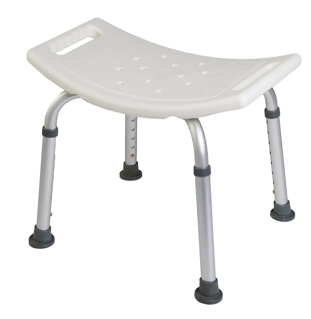 Godonnier Tabouret de douche avec poignées, hauteur réglable, blanc,