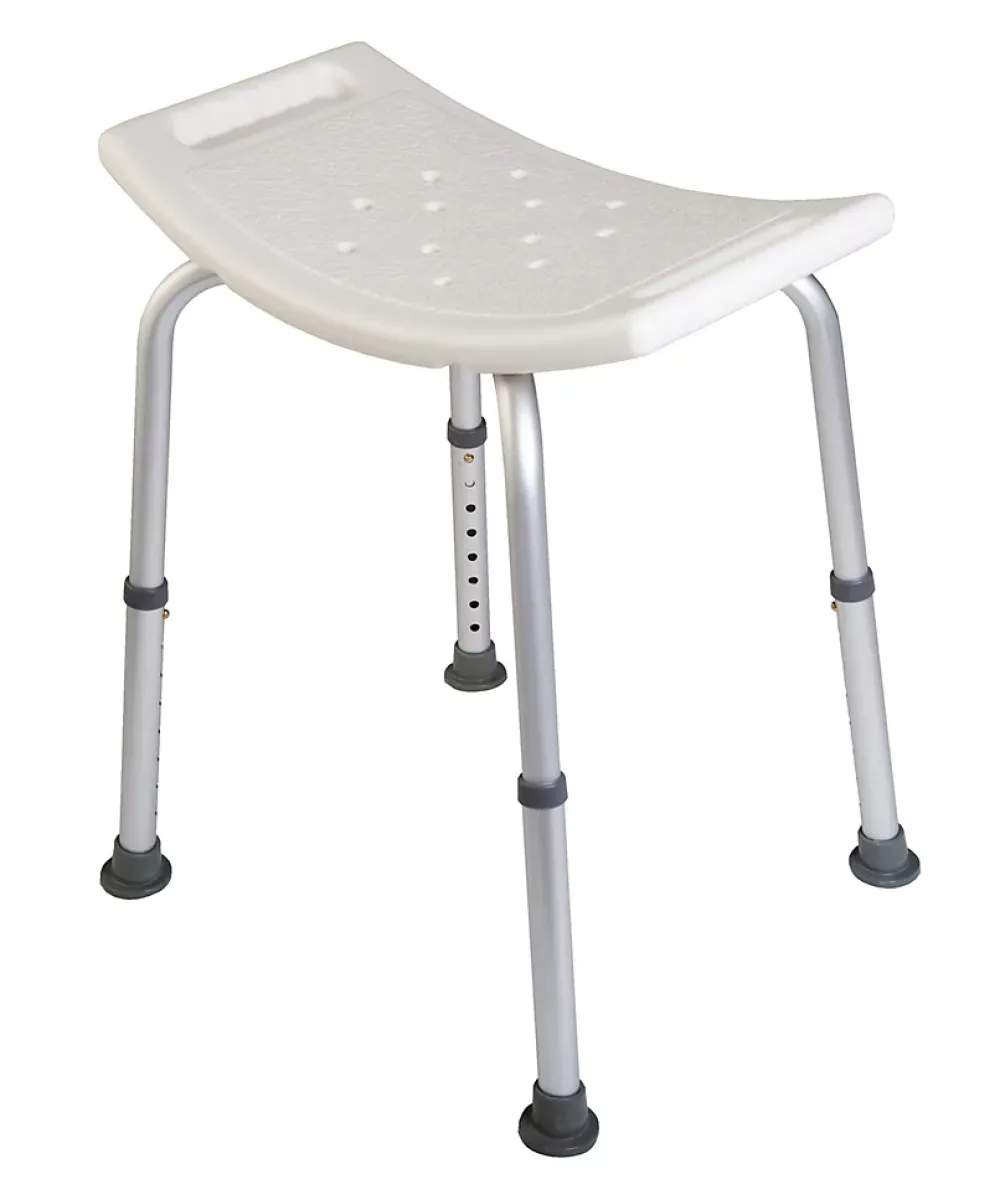 Godonnier Tabouret de douche avec poignées, hauteur réglable, blanc,