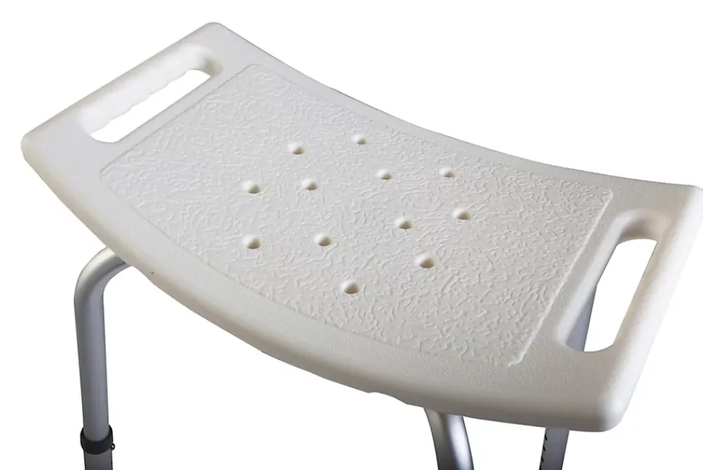 Godonnier Tabouret de douche avec poignées, hauteur réglable, blanc,