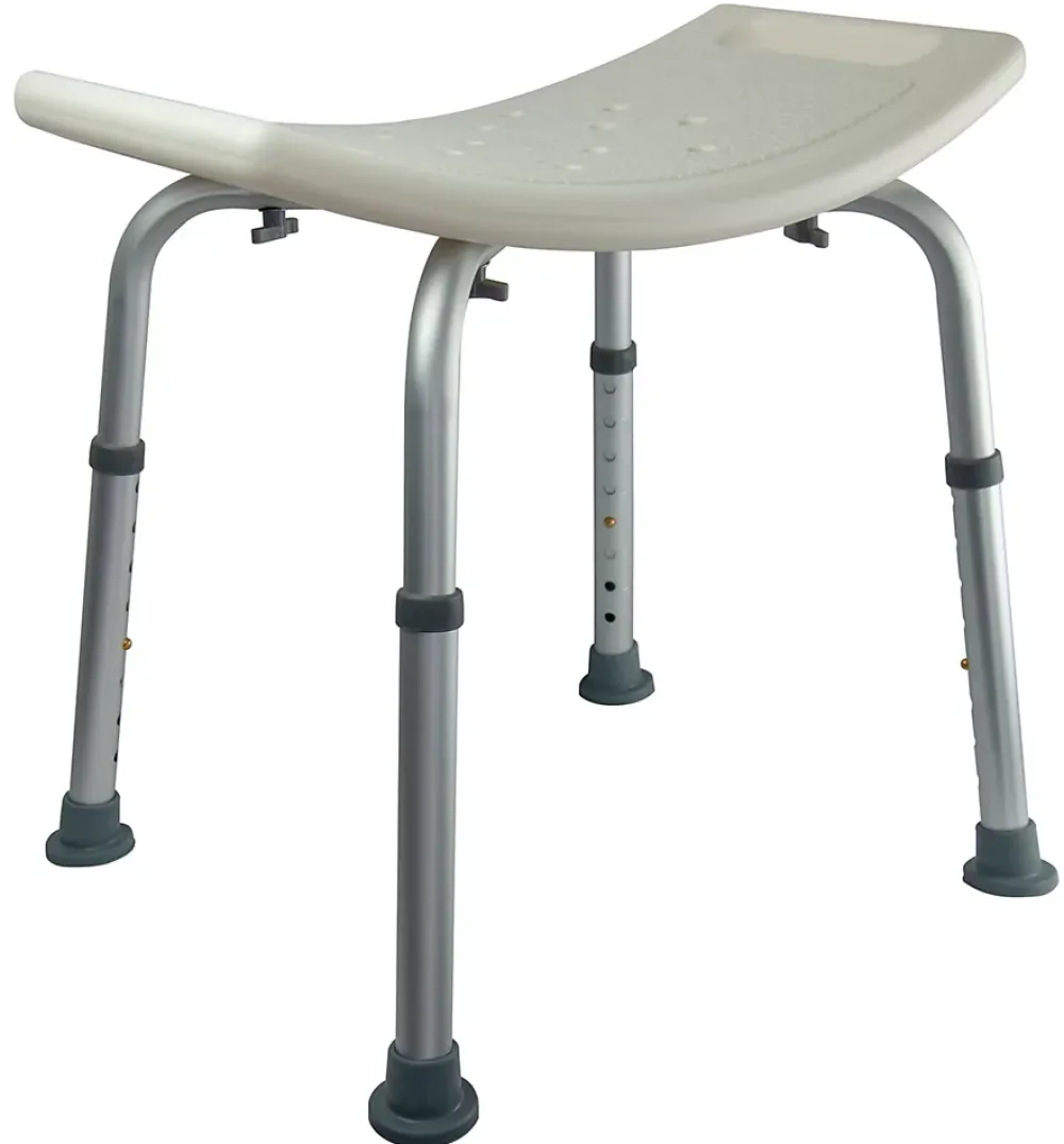 Godonnier Tabouret de douche avec poignées, hauteur réglable, blanc,