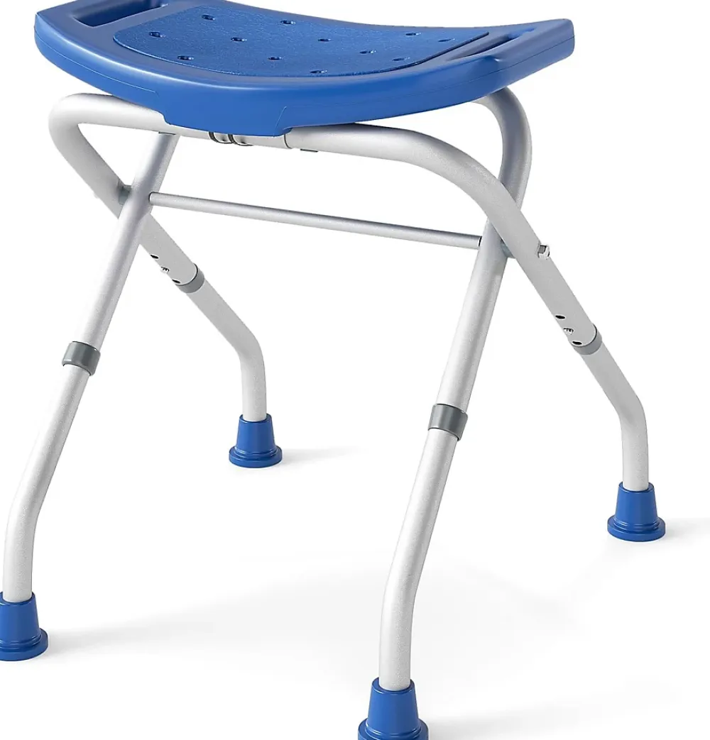 Giantex Tabouret de Douche, Banc de Douche avec Poignées, Charge 150 kg, pour Personnes Âgées, Handicapées, Enceintes, Bleu