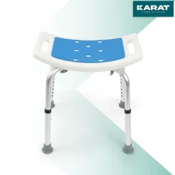 Floordirekt Tabouret de douche et de bain Noah Réglable en hauteur Facile à nettoyer Pieds en caoutchouc antidérapant jusqu'à 136 kg