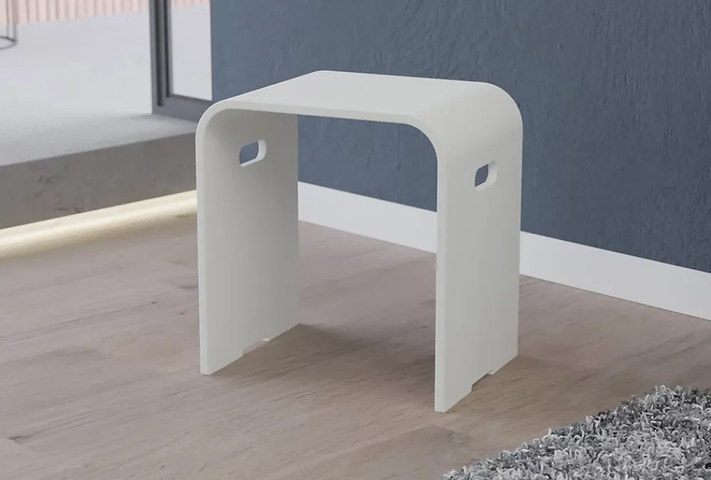 Bernstein Tabouret de douche PB4002 en fonte minérale - blanc mat