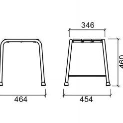 Sanindusa Tabouret de douche PMR normes handicapé WcCare charge 150kg blanc